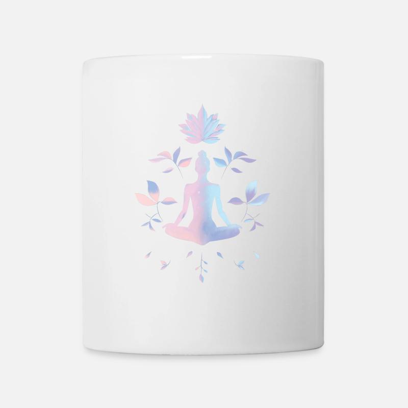 Meditation & Balance – Calm Lotus Illustration - Mug - white