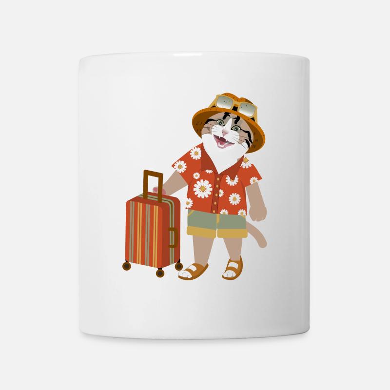 Humeur de voyage de chat - Mug blanc - blanc