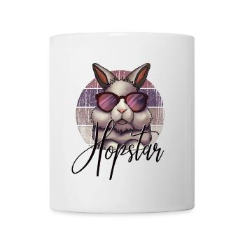 Cooler Osterhase mit Brille hoppel Hase Hopster - Tasse - Weiß - Vorne