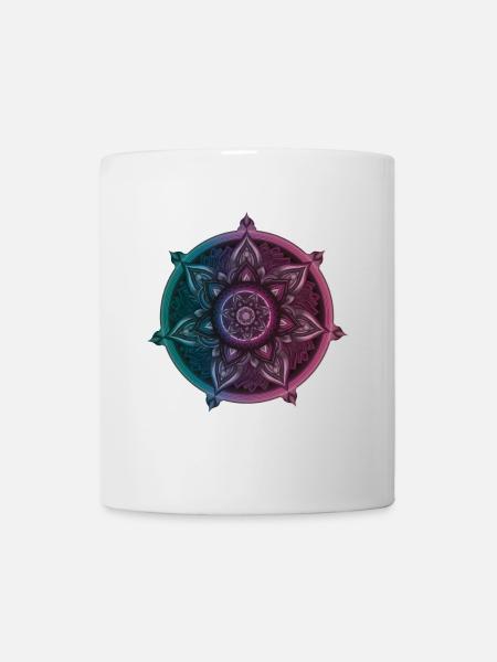 Mandala Symbolischer Kompass – Ornament Illustrati - Tasse - Weiß