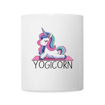 Yogicorn – Yoga Licorn Humor Design - Mug blanc - blanc - Devant