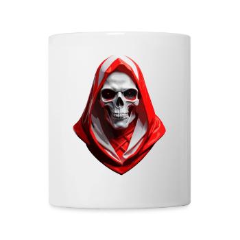 Totenkopf mit rot-weiß-roter Kapuze. - Tasse - Weiß - Vorne