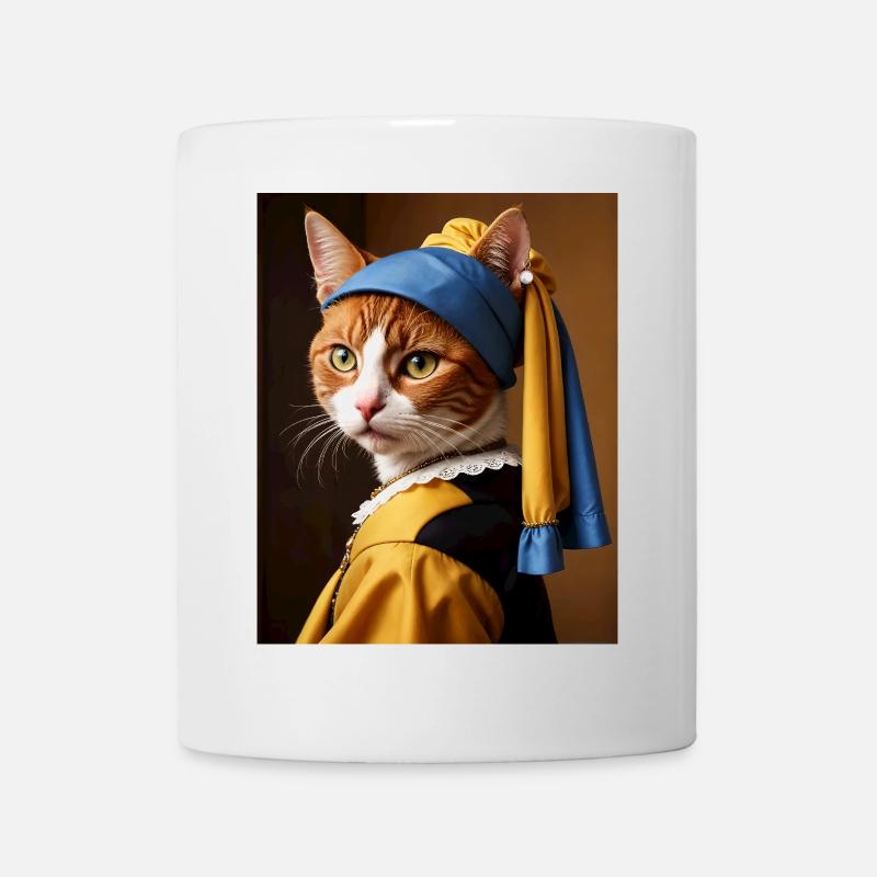 Die Katze mit dem Perlenohrgehänge - Tasse - Weiß
