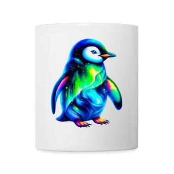 Manchot aurore boréale - Mug blanc - blanc - Devant