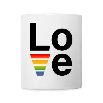 LGBT Regenbogen love Shirt - Tasse - Weiß - Vorne