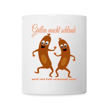 Lustige Würstchen Grillen - Tasse - Weiß - Vorne