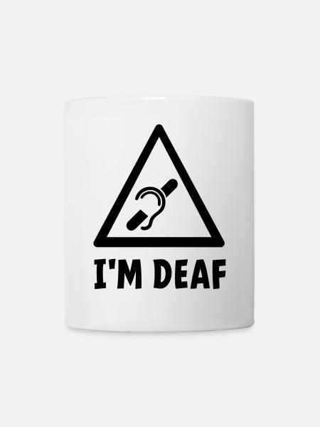 I'm deaf. Deaf, hard of hearing, deafness. - Mug - white