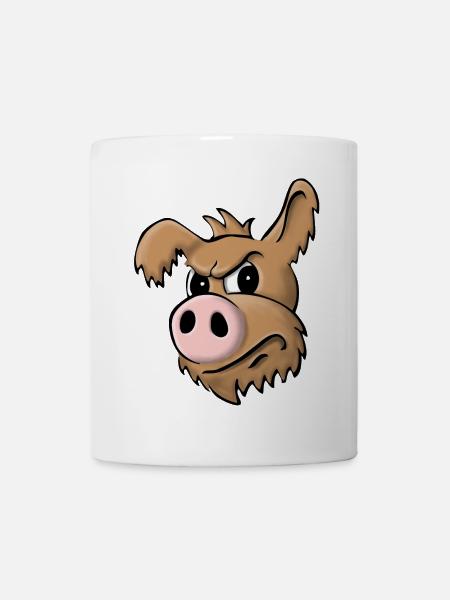 Pig dog skeptical - Mug - white