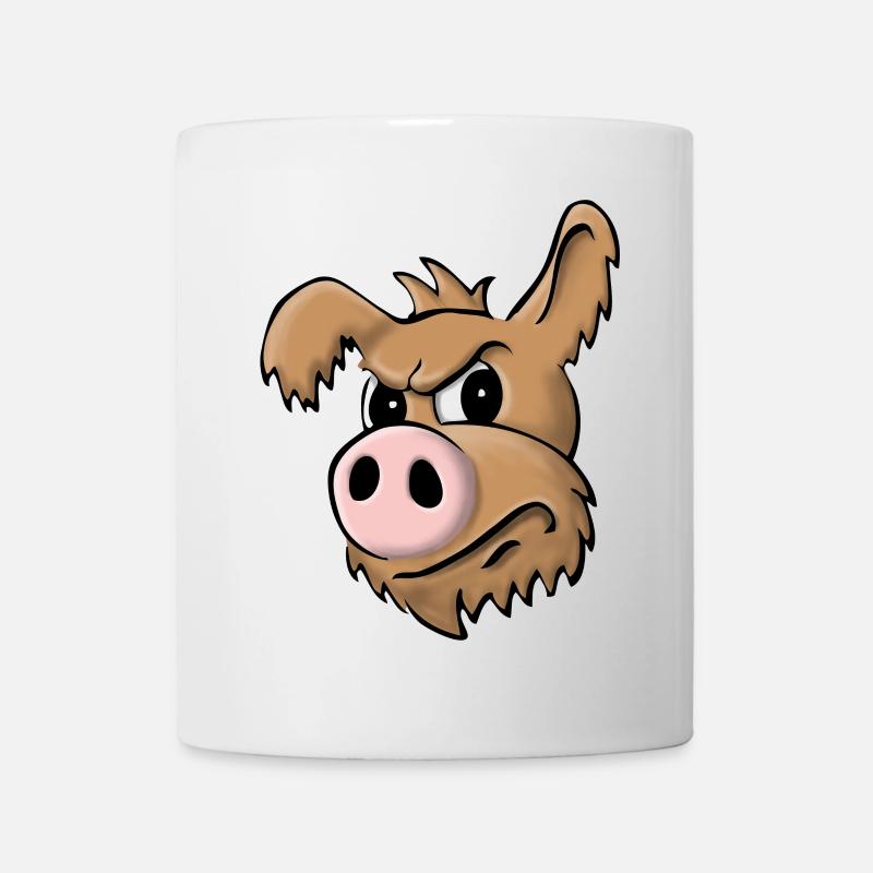 Chien cochon sceptique - Mug blanc - blanc