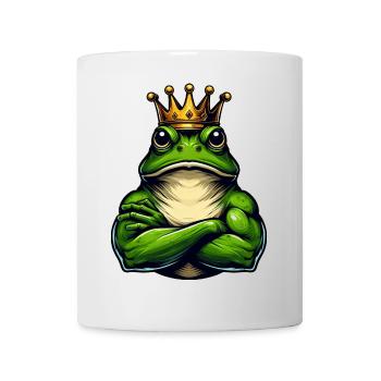 Muscular King Frog with Crown - Mug - white - Front