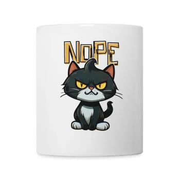 Chaton en colère dit NON - Mug blanc - blanc - Devant