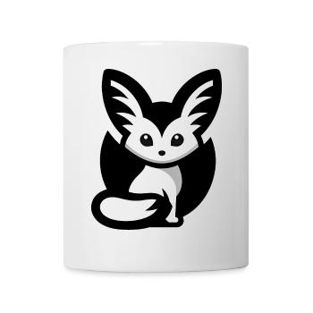 Minimalistischer Wüstenfuchs Kawaii Logo - Tasse - Weiß - Vorne