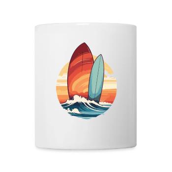 Planche de surf - Mug blanc - blanc - Devant