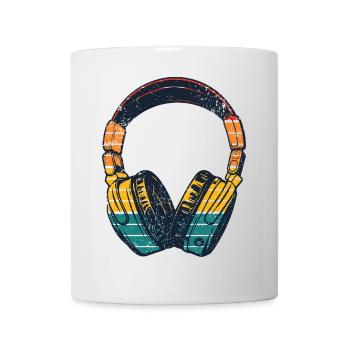 Retro Beathead Kopfhörer - Tasse - Weiß - Vorne