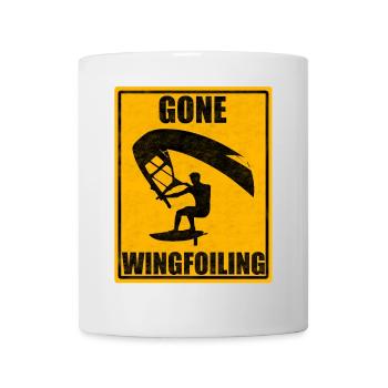 Verschwunden Wingfoiling Vintage Surfen Sport Liebhaber T-Shirt - Tasse - Weiß - Vorne