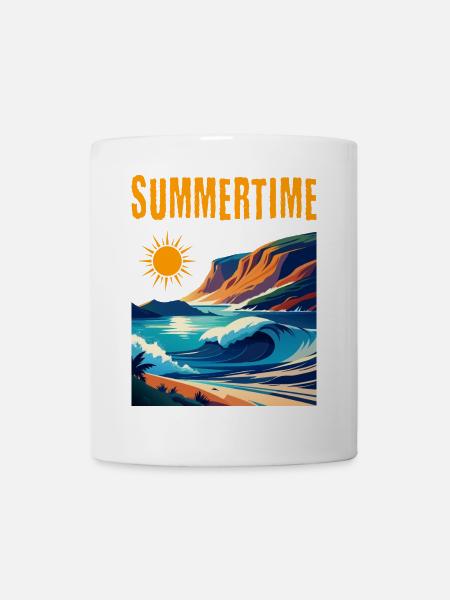 Summertime - beautiful summer design - Mug - white