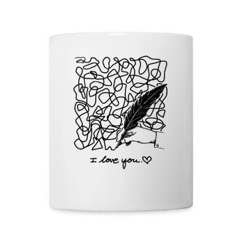 Design, Zeichnung, Scribble, feder, Zeichnung, Ble - Tasse - Weiß - Vorne