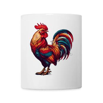 magnificent rooster in bright colors - Mug - white - Front
