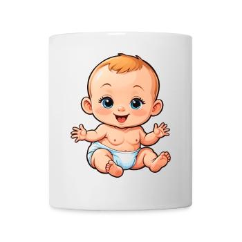 Cute & Happy Cartoon Baby - Mug - white - Front