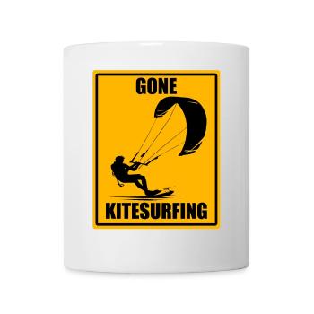 Gone Kitesurfing Vintage Kiteboarding Design Chemise - Mug blanc - blanc - Devant