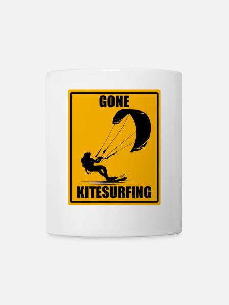 Gone Kitesurfing Vintage Kiteboarding Design Chemise - Mug blanc - blanc