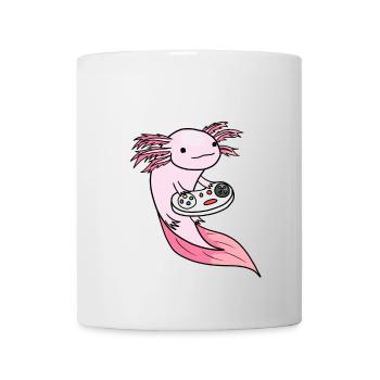 Der rosa Axolotl Gamer - Tasse - Weiß - Vorne