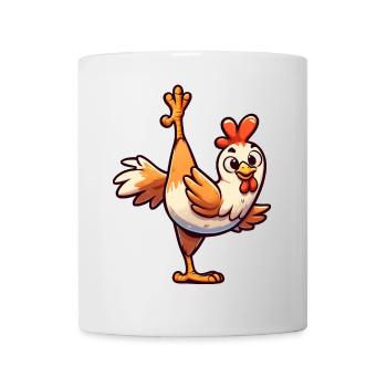 Chicken Hen Rooster Yoga Kung Fu Martial Arts - Mug - white - Front
