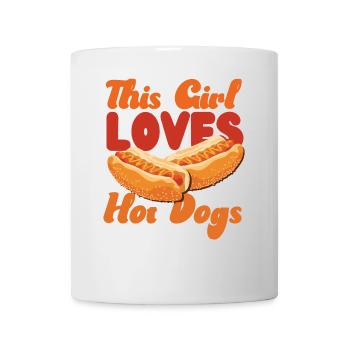 Hot Dog Adult Girl Cette fille aime - Mug blanc - blanc - Devant