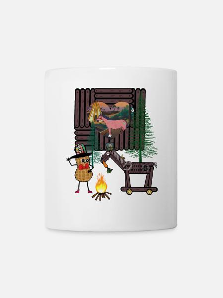 Wilder Westen Erdnuss Western Pferd Pferde - Tasse - Weiß
