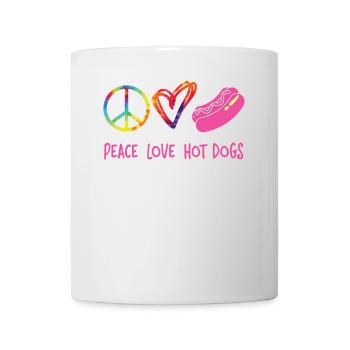 Hot Dog Adulte Tie Dye Peace Love - Mug blanc - blanc - Devant