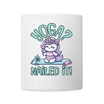 ADORABLE PLAISIR DE YOGA LICORNE : LE YOGA A RÉUSSI - Mug blanc - blanc - Devant
