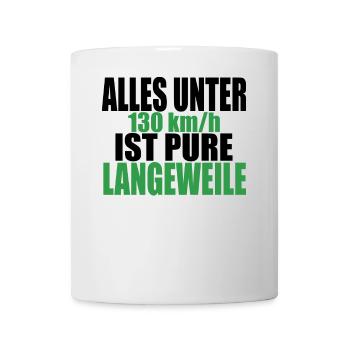 Tempolimit Autobahn Grüne Freiheit Verbot Diesel - Tasse - Weiß - Vorne
