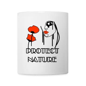 Protect Nature Portrait Poppies & Bees - Mug - white - Front