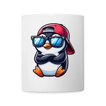 Cooler Pinguin mit Sonnenbrille Cartoon 1 - Tasse - Weiß - Vorne