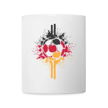 Fußball Deutschland Ball Explosion Farben Symbol - Tasse - Weiß - Vorne