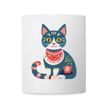 cute folklore cat - Mug - white - Front