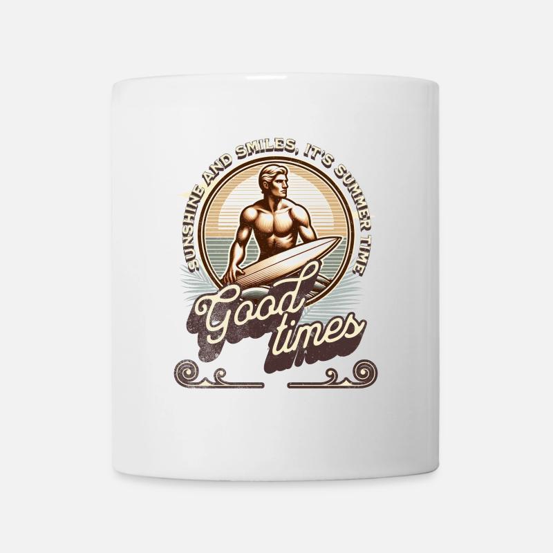 Vintage Good Times Surf Été - Mug blanc - blanc