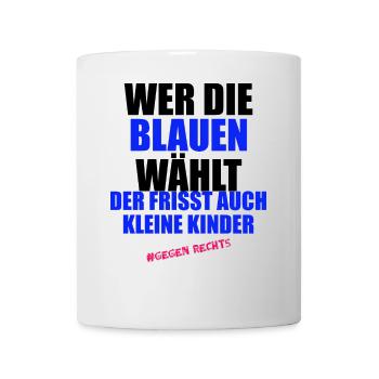 AfD stoppen gegen rechts Demokratie verteidigen - Tasse - Weiß - Vorne