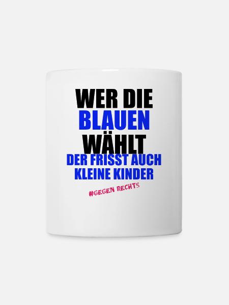 AfD stoppen gegen rechts Demokratie verteidigen - Tasse - Weiß