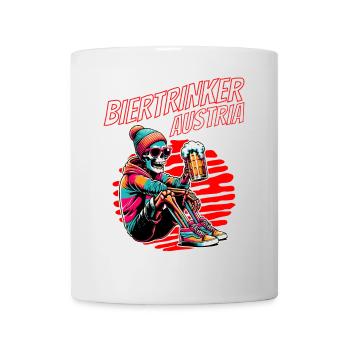 Buveur de bière Autriche - Squelette avec de la bière Autriche - Mug blanc - blanc - Devant