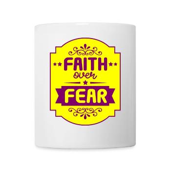 Religion Texte de motivation La foi sur la peur T-Shirt - Mug blanc - blanc - Devant