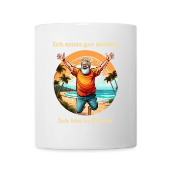 Ich muss gar nichts Mann helle Schrift - Tasse - Weiß - Vorne