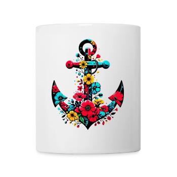 An Anchor with Flowers - Mug - white - Front