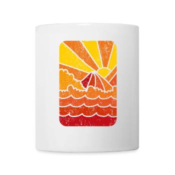 Coucher de Soleil Marin Retro - Mug blanc - blanc - Devant