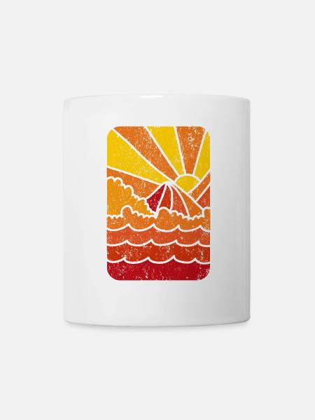 Retro Marine Sunset - Tasse - Weiß