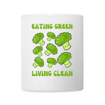 Vegetarier, grün essen, sauber leben - Tasse - Weiß - Vorne