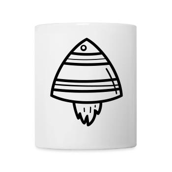 fliegende Untertasse - Tasse - Weiß - Vorne