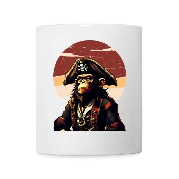 Capitaine Bande Dessinée Singe Pirate Caraïbes - Mug blanc - blanc - Devant