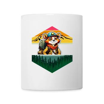 Roter Panda Comic Abenteuer Wald Gebirge - Tasse - Weiß - Vorne