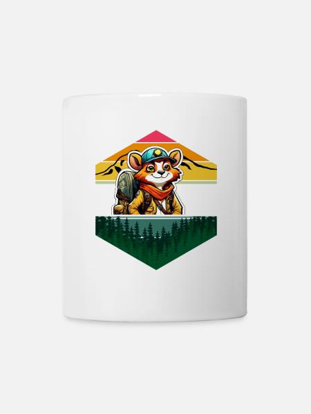 Red Panda Comic Adventure Forest Mountains - Mug - white